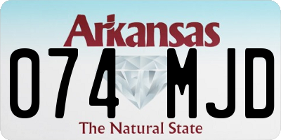 AR license plate 074MJD