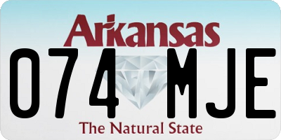 AR license plate 074MJE