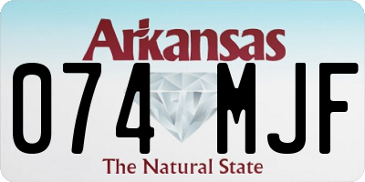 AR license plate 074MJF