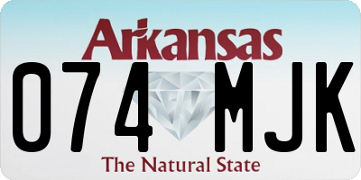 AR license plate 074MJK
