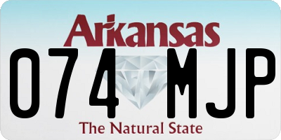 AR license plate 074MJP