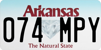 AR license plate 074MPY