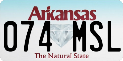 AR license plate 074MSL