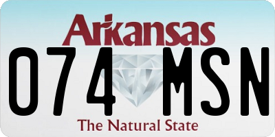 AR license plate 074MSN