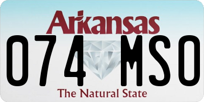 AR license plate 074MSO