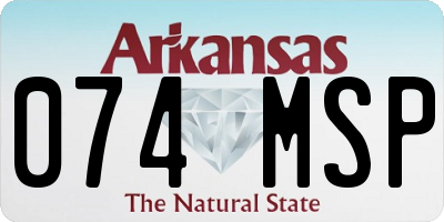 AR license plate 074MSP