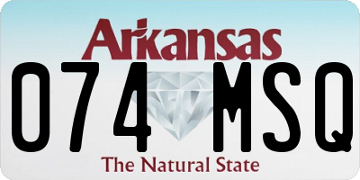 AR license plate 074MSQ