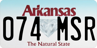 AR license plate 074MSR