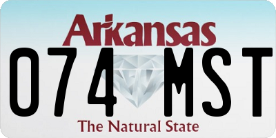 AR license plate 074MST