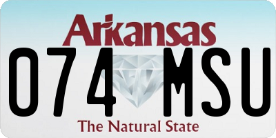 AR license plate 074MSU