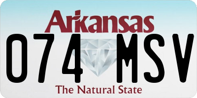 AR license plate 074MSV