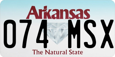 AR license plate 074MSX