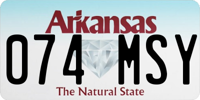 AR license plate 074MSY