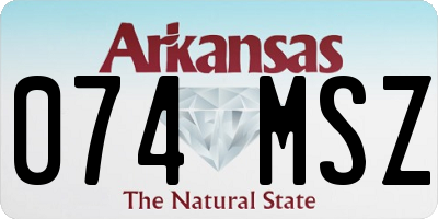 AR license plate 074MSZ