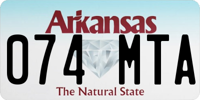 AR license plate 074MTA