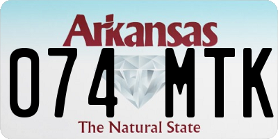 AR license plate 074MTK