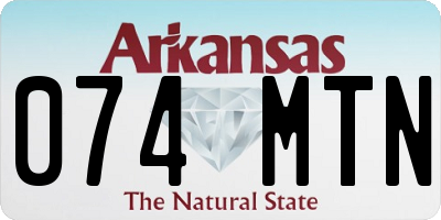 AR license plate 074MTN
