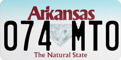 AR license plate 074MTO