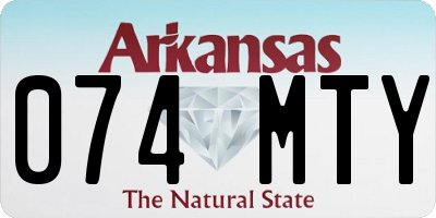 AR license plate 074MTY