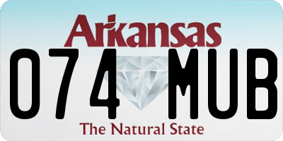 AR license plate 074MUB