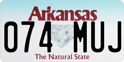 AR license plate 074MUJ