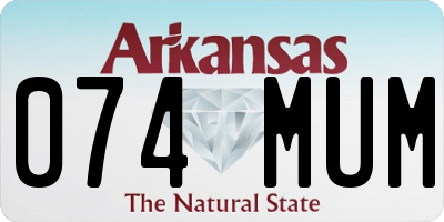 AR license plate 074MUM