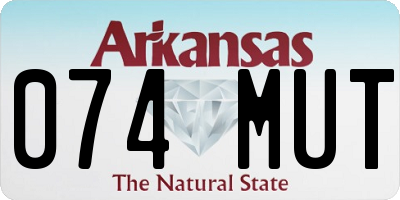 AR license plate 074MUT