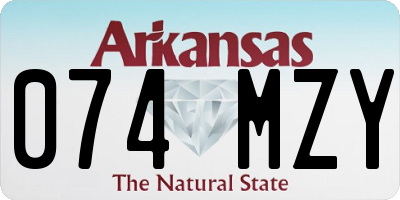 AR license plate 074MZY