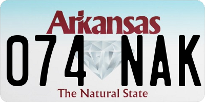 AR license plate 074NAK