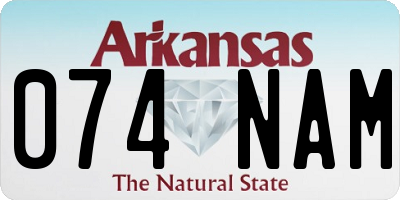 AR license plate 074NAM