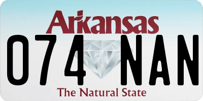 AR license plate 074NAN