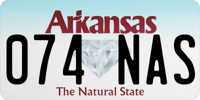 AR license plate 074NAS