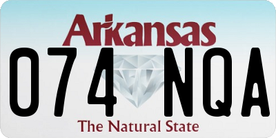 AR license plate 074NQA