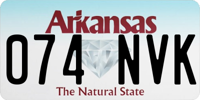 AR license plate 074NVK
