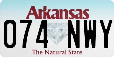AR license plate 074NWY