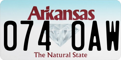 AR license plate 074OAW