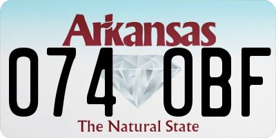 AR license plate 074OBF