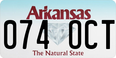 AR license plate 074OCT