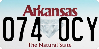 AR license plate 074OCY