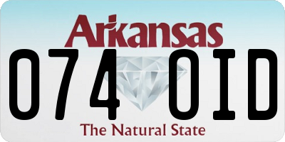 AR license plate 074OID