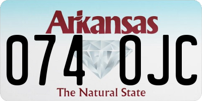 AR license plate 074OJC