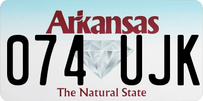 AR license plate 074UJK