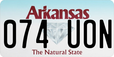AR license plate 074UON