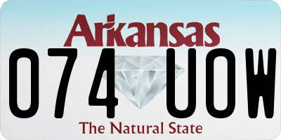 AR license plate 074UOW