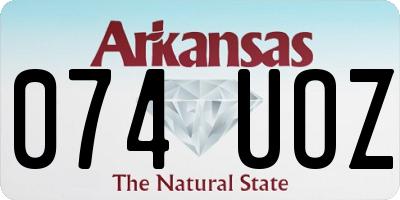 AR license plate 074UOZ