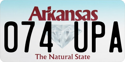 AR license plate 074UPA