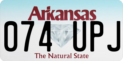 AR license plate 074UPJ