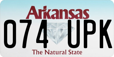 AR license plate 074UPK