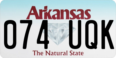 AR license plate 074UQK
