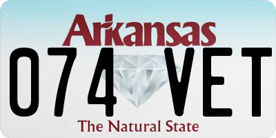 AR license plate 074VET